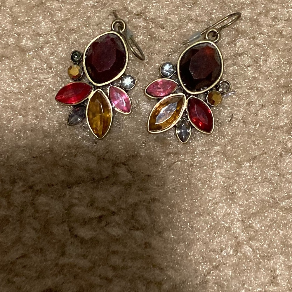 Multi color stone earrings